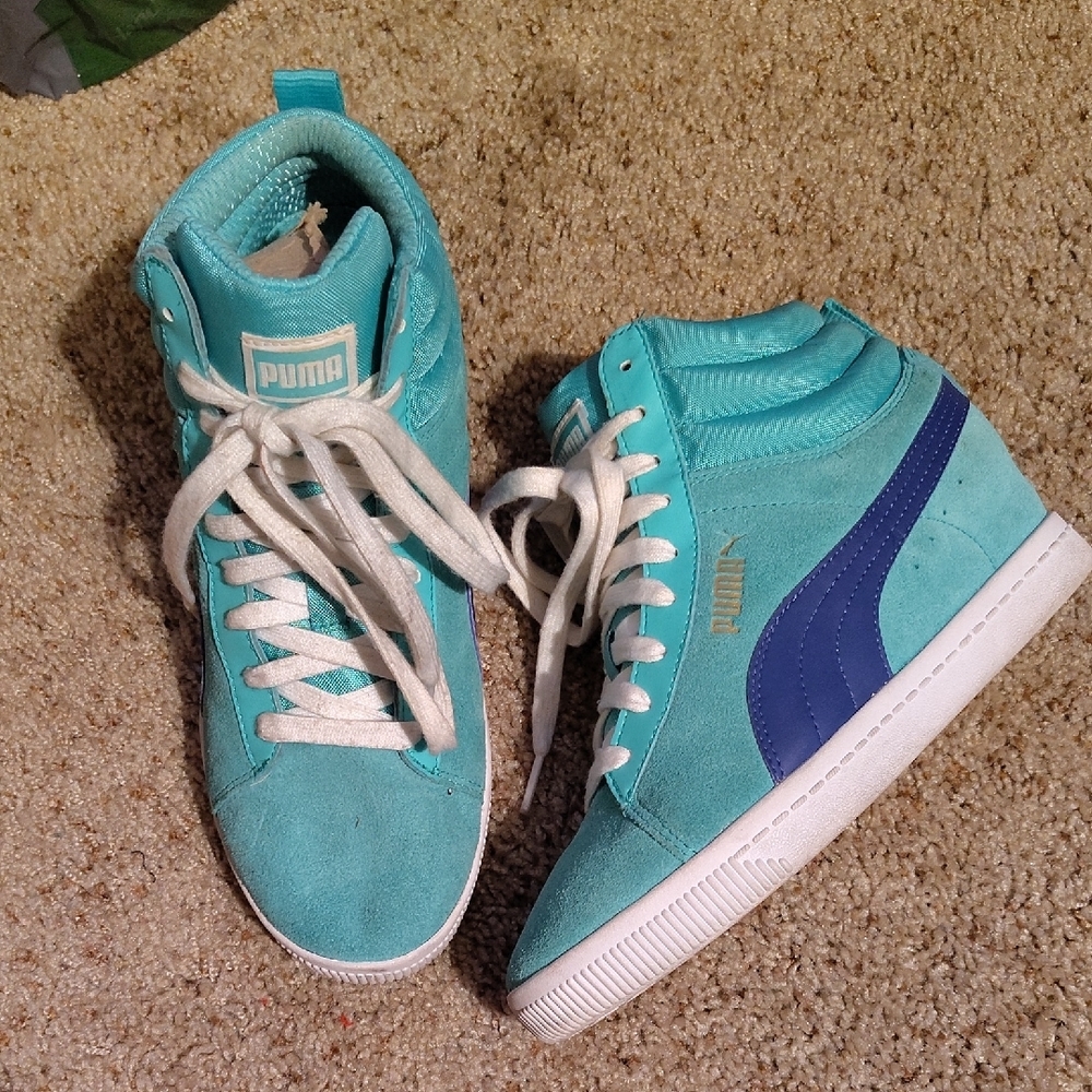 Puma Classic Wedge Electric Green Sz 7
